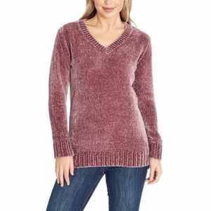 [Orvis] NWT Chenille Knit V-Neck Sweater Mauve